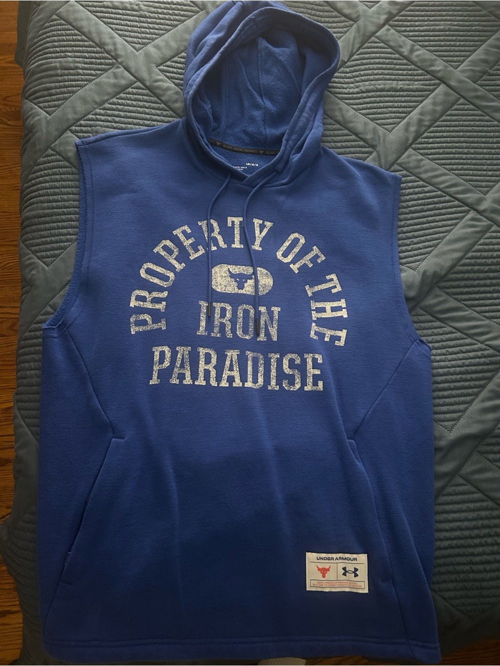 Under Armour Men’s Royal Blue Sleeveless Hooded Sweatshirt - Iron Paradise